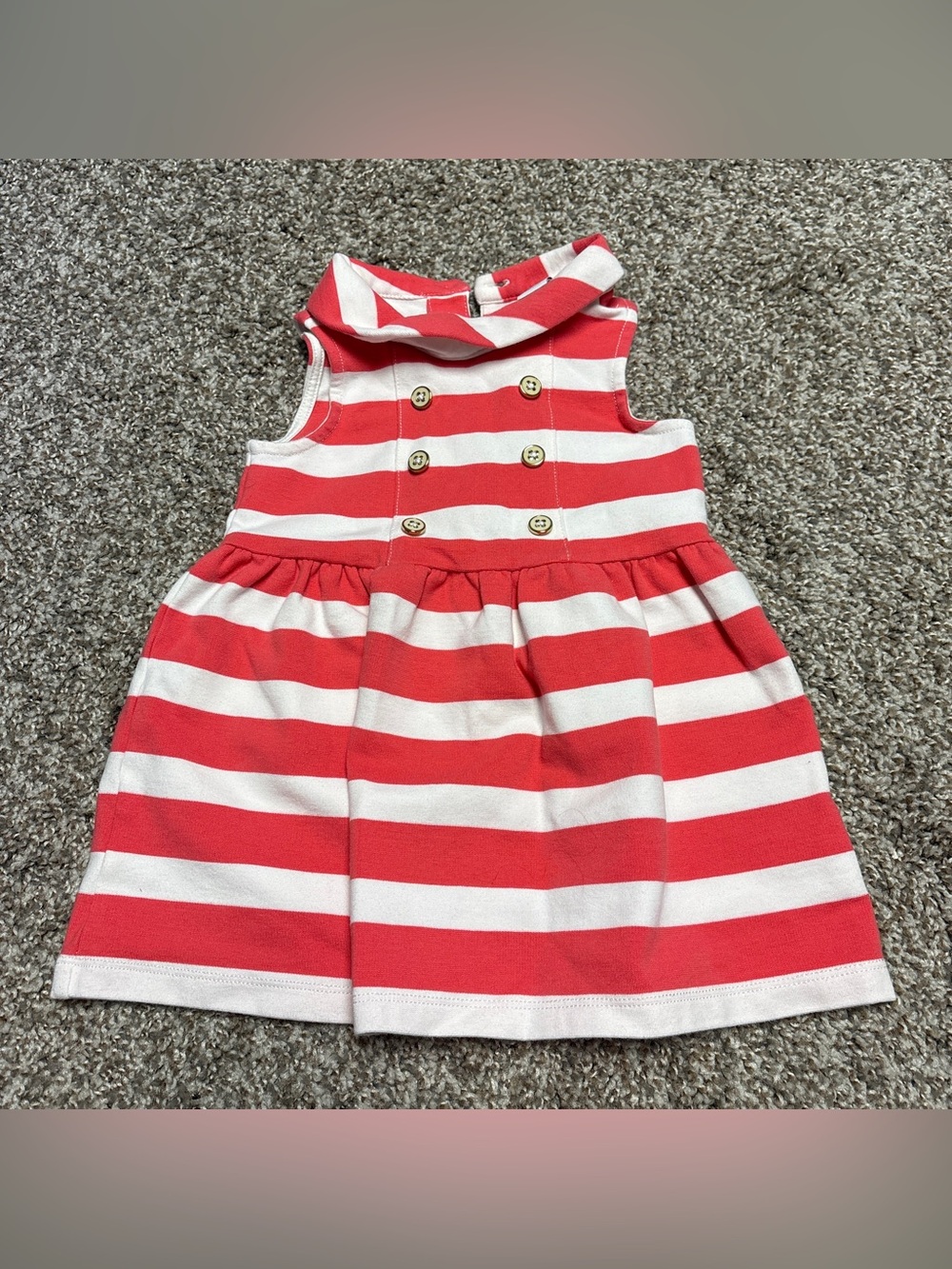 Janie and Jack Coral & White Striped Sailor Dress